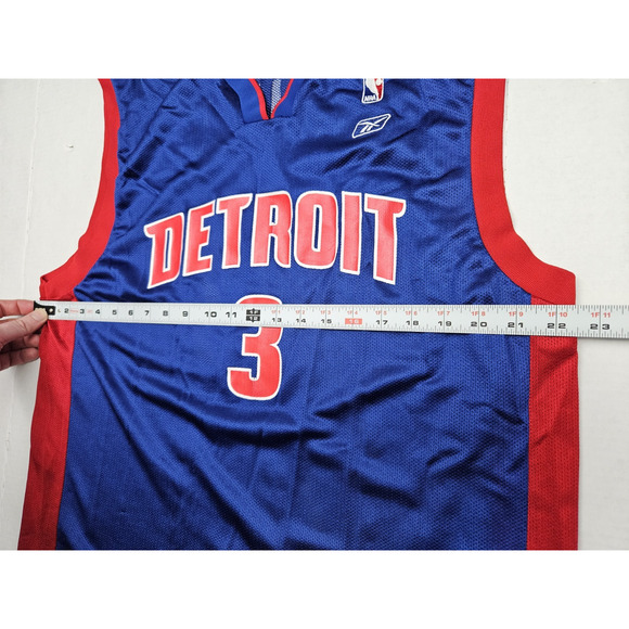 Reebok Detroit Pistons Ben Wallace Jersey Men's Large Blue Basketball NBA - Picture 2 of 8
